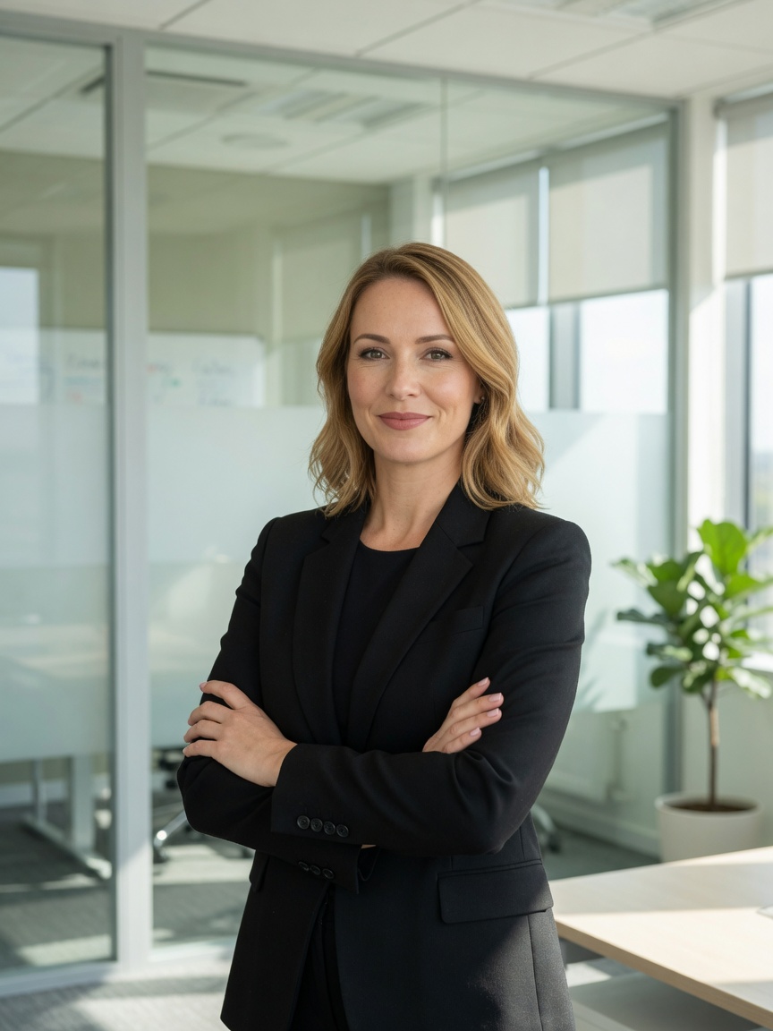 Mira Collett, tax partner, standing with arms crossed